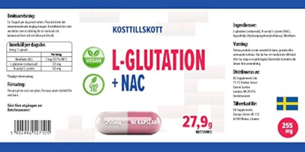 Hepatica L-Glutathione + NAC (N Acétyl Cystéine) 255mg 90 gélules végétales, Testé par un Laboratoire tiers, sans gluten ni OGM – Image 9