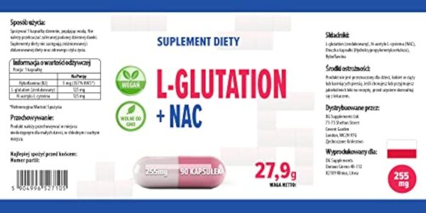 Hepatica L-Glutathione + NAC (N Acétyl Cystéine) 255mg 90 gélules végétales, Testé par un Laboratoire tiers, sans gluten ni OGM – Image 10
