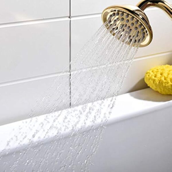 HomeLava Robinet de baignoire rétro - Robinet de salle de bain - Robinet rétro - Mitigeur à deux poignées - Doré - Pour baignoire – Image 4