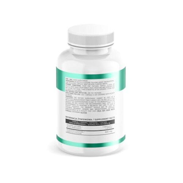INSPORT Nutrition - NAC (N-AcetylCystein) 600mg - Supplément sportif professionnel - Acide aminé - Protection du foie - Détoxication - Ligne de protection de la santé - 90 capsules – Image 3