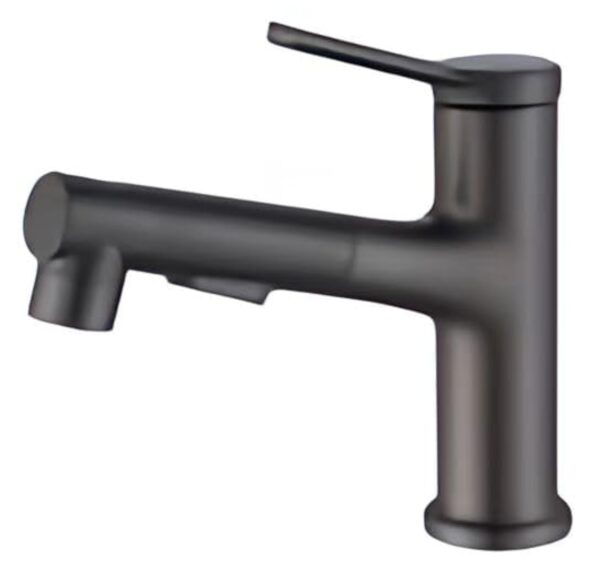 ImiiHO 066 Robinet d'évier avec pulvérisateur extractible, poignée unique, noir, laiton et ABS – Image 5