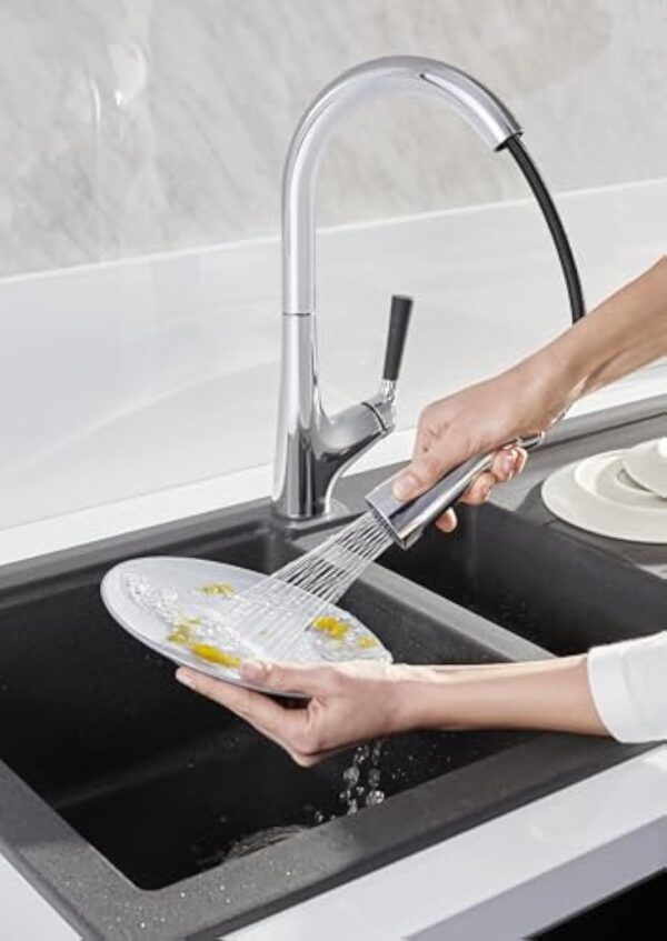 JACOB DELAFON Mitigeur cuisine Malleco Bec haut chrome douchette extractible – Image 5