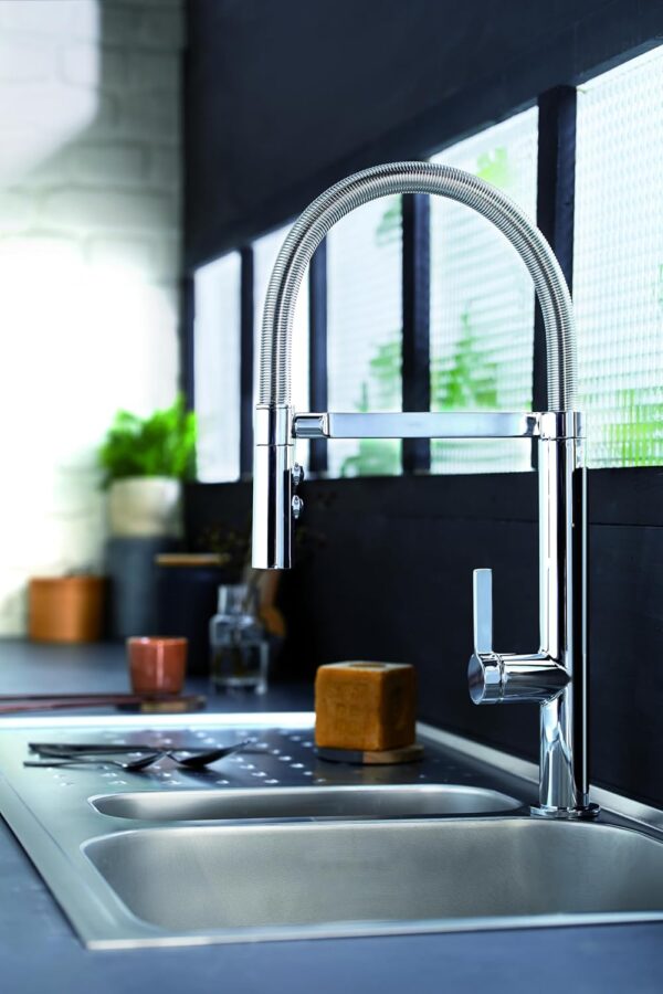 JACOB DELAFON Mitigeur cuisine Spirale Bec haut chrome douchette extractible – Image 7