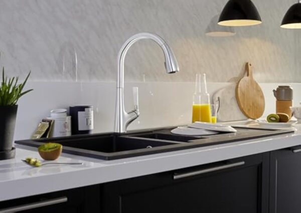 JACOB DELAFON Mitigeur cuisine Malleco Bec haut chrome douchette extractible – Image 9