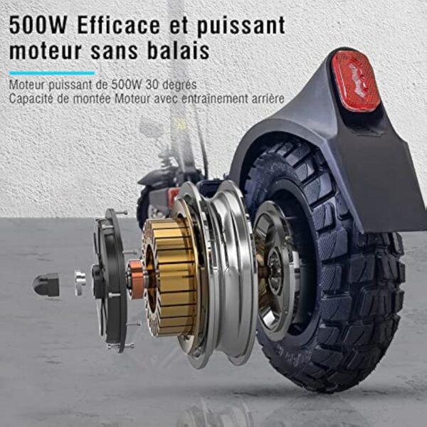 JOYOR Y6S Trotinette Electrique Adulte Puissante Batterie 48V 18Ah Autonomie 55-75 km, Trottinette Electrique Tout Terrain Professionnelle pour Travail, Scooter Electrique Adulte(Démarrez par La Clé) – Image 4