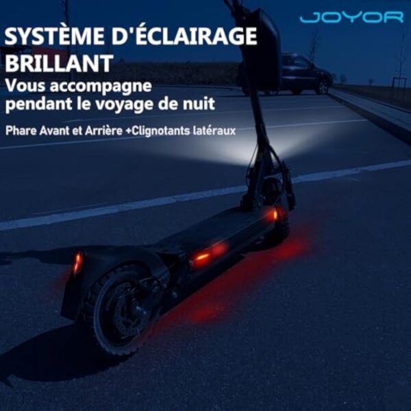 JOYOR Y6S Trotinette Electrique Adulte Puissante Batterie 48V 18Ah Autonomie 55-75 km, Trottinette Electrique Tout Terrain Professionnelle pour Travail, Scooter Electrique Adulte(Démarrez par La Clé) – Image 5