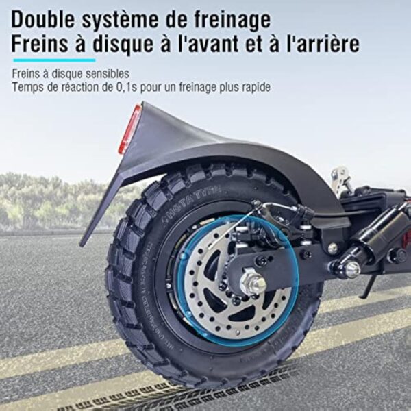 JOYOR Y6S Trotinette Electrique Adulte Puissante Batterie 48V 18Ah Autonomie 55-75 km, Trottinette Electrique Tout Terrain Professionnelle pour Travail, Scooter Electrique Adulte(Démarrez par La Clé) – Image 7