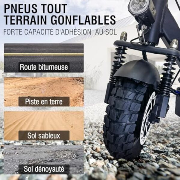 JOYOR Y6S Trotinette Electrique Adulte Puissante Batterie 48V 18Ah Autonomie 55-75 km, Trottinette Electrique Tout Terrain Professionnelle pour Travail, Scooter Electrique Adulte(Démarrez par La Clé) – Image 8