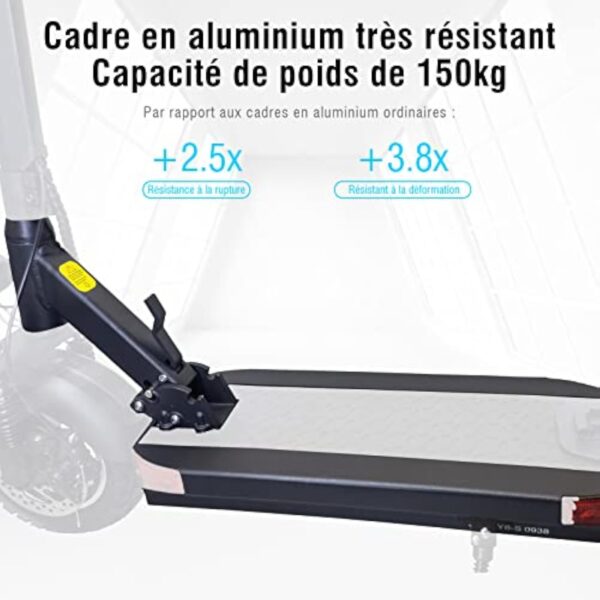 JOYOR Y6S Trotinette Electrique Adulte Puissante Batterie 48V 18Ah Autonomie 55-75 km, Trottinette Electrique Tout Terrain Professionnelle pour Travail, Scooter Electrique Adulte(Démarrez par La Clé) – Image 9