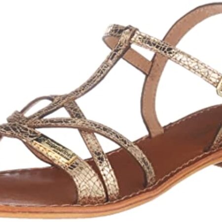 LES TROPEZIENNES PAR M. BELARBI Femme HIRONELA Chaussures Ville Sandale, Or Craquele, 37 EU