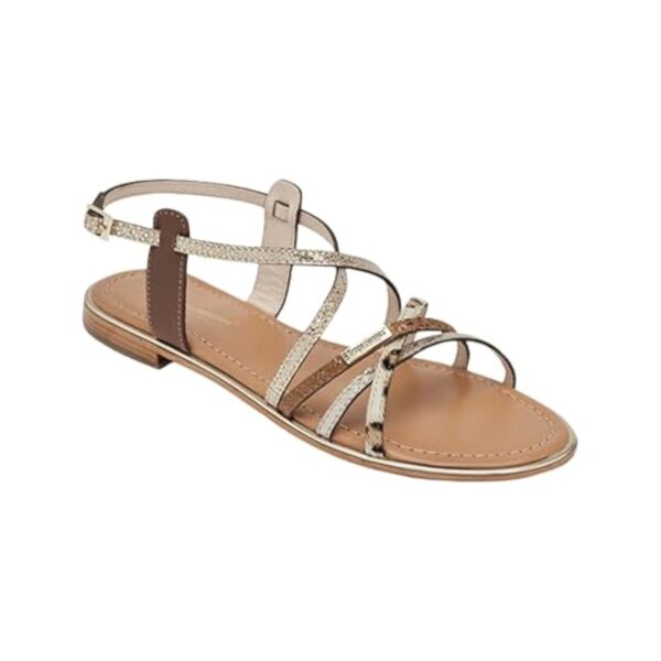 LES TROPEZIENNES PAR M. BELARBI Femme Harry Chaussures Ville Sandale, Leopard-Or, 36 EU – Image 4