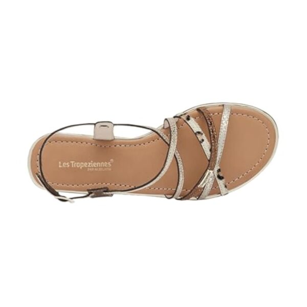LES TROPEZIENNES PAR M. BELARBI Femme Harry Chaussures Ville Sandale, Leopard-Or, 36 EU – Image 5