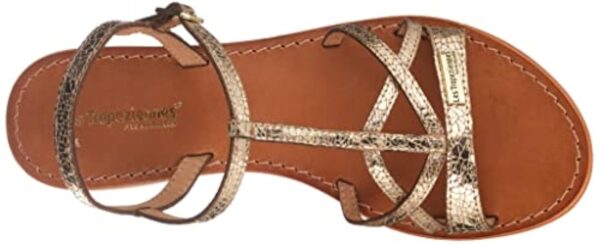 LES TROPEZIENNES PAR M. BELARBI Femme HIRONELA Chaussures Ville Sandale, Or Craquele, 37 EU – Image 6