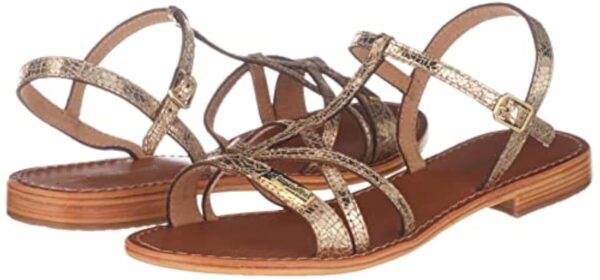 LES TROPEZIENNES PAR M. BELARBI Femme HIRONELA Chaussures Ville Sandale, Or Craquele, 37 EU – Image 8