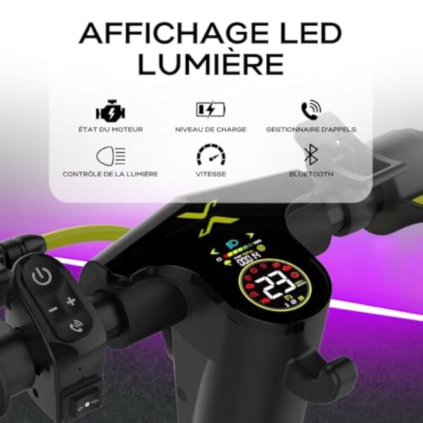 LEXGO L10 Trottinette Électrique Adulte – Vitesse 25 km/h, Autonomie 20 km, Pliable, Clignotants, Antivol NFC, Écran LCD, Pneus 8”, Freins Doubles, Scooter Urbain Léger – Image 5