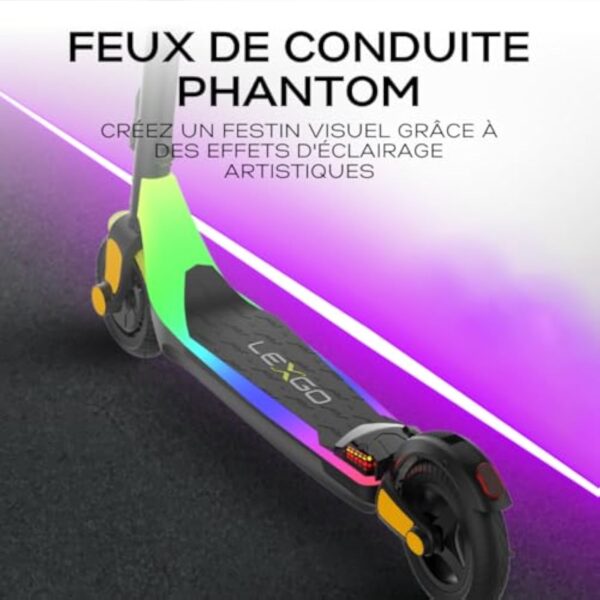 LEXGO L10 Trottinette Électrique Adulte – Vitesse 25 km/h, Autonomie 20 km, Pliable, Clignotants, Antivol NFC, Écran LCD, Pneus 8”, Freins Doubles, Scooter Urbain Léger – Image 8