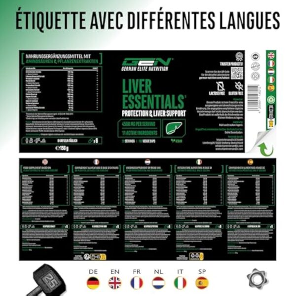 Liver Essentials - 180 gélules - Complexe hautement dosé avec chardon-marie, choline, NAC, artichaut, pissenlit, schizandra, extrait de gingembre, indol-3-carbinol, desmodium, rutine - végétalien – Image 8