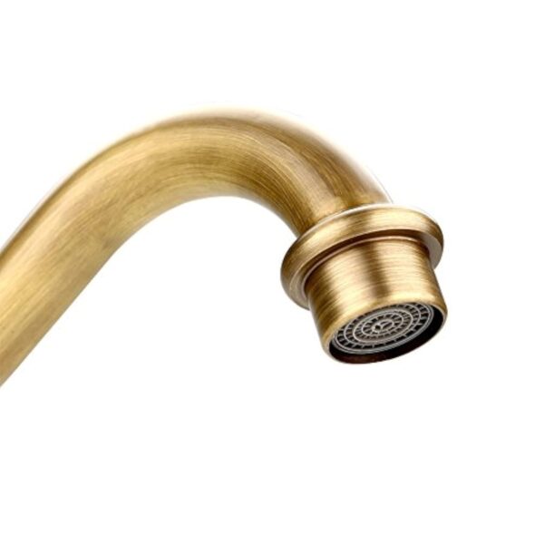 Mélangeur de robinet de tuyau d'eau froide chaude Antique rétro en laiton massif évier robinet mitigeur avec trou unique une poignée tête de lavabo pour cuisine salle de bain – Image 9