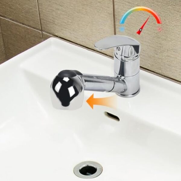 Minnhua Mitigeur Cuisine avec Douchette Extractible Robinet de Cuisine Pivotant 360°Robinet Cuisine Robinet Evier de Cuisine Mitigeur Evier en Laiton Robinetterie de Cuisine Froide et Chaude Chromé – Image 5