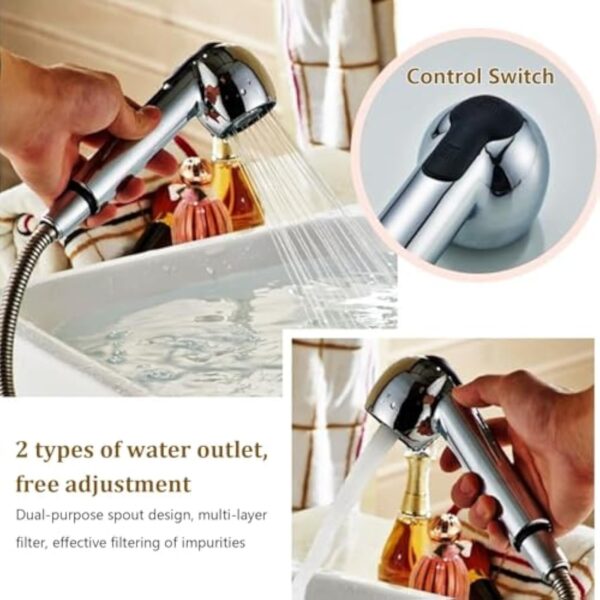 Minnhua Mitigeur Cuisine avec Douchette Extractible Robinet de Cuisine Pivotant 360°Robinet Cuisine Robinet Evier de Cuisine Mitigeur Evier en Laiton Robinetterie de Cuisine Froide et Chaude Chromé – Image 6