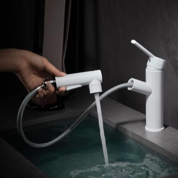 Mitigeur Cuisine avec Douchette, Mitigeur de Cuisine Extractible avec 3 Types de Jets, Tuyau de Raccordement de 60 cm, Robinet Cuisine Douchette Mitigeur Cuisine, Mitigeur Haute Pression – Image 2