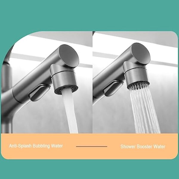 Mitigeur Salle de Bain Extractible 3 Modes Robinet lavabo avec Douchette Extractible pour Salle de Bain,Blanc – Image 3
