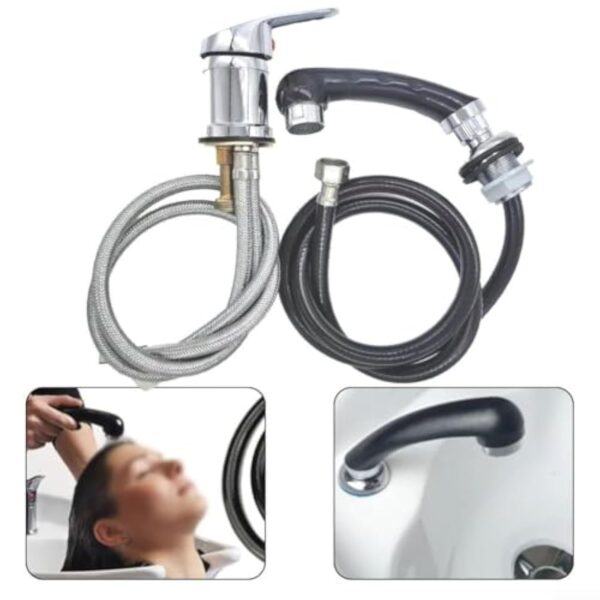 Mitigeur Tand Robinet de douche à main, robinet de salon de coiffure, robinet de lit de frappe, 120 cm tuyau extractible douchette à main pour chaise – Image 3