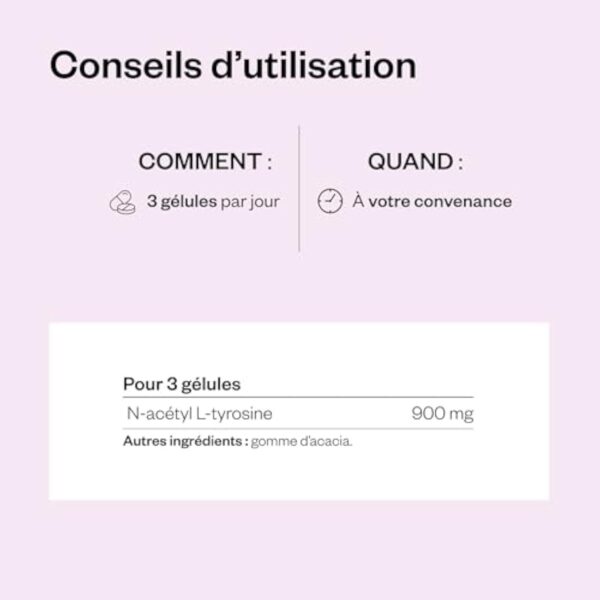 N-Acetyl L-Tyrosine 900 mg - Absorption et Biodisponibilité maximales - Régulation de l’Humeur - Synthèse des Neurotransmetteurs - Production Mélanine - Vegan - SuperSmart – Image 7