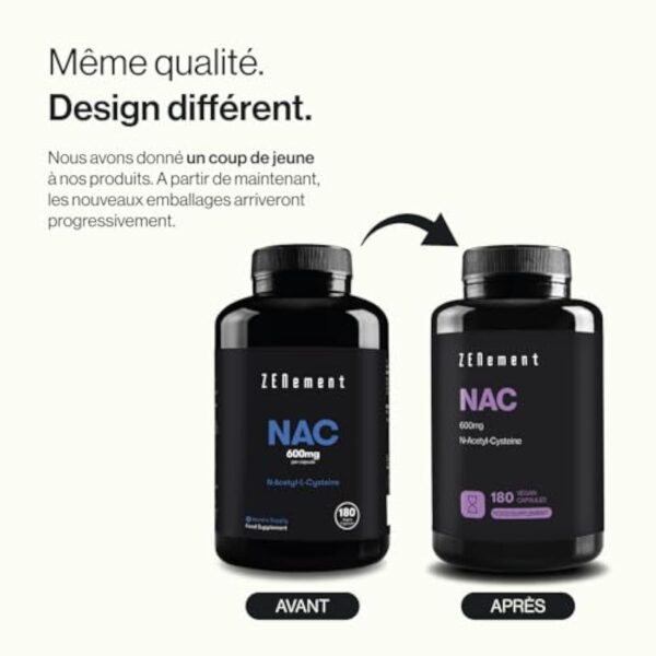 NAC N-Acétyl-Cystéine 600 mg - 180 Gélules Véganes | Approvisionnement de 6 Mois | Haute Pureté et Biodisponibilité | Sans Additifs | Végan | Zenement – Image 7