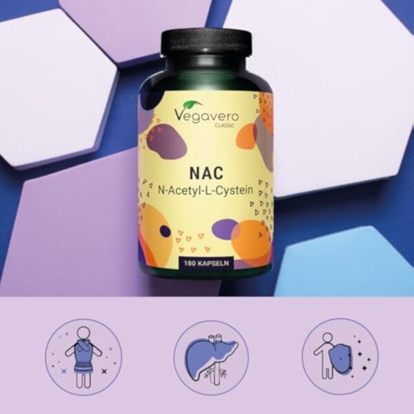 NAC N-Acetyl-Cysteine 600mg | Forme Pure : Haute Biodisponibilité | 180 Gélules | Sans Additifs | Antioxydant Puissant | VEGAN | Vegavero® – Image 7
