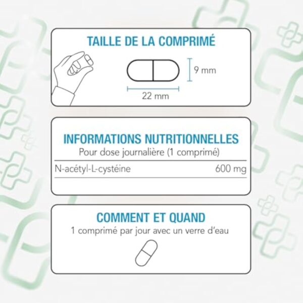 NAC n-acetyl-cysteine 600 mg 210 Comprimés PiùLife, 1 par Jour, Complément Antioxydant Puissant, Dérivé Stable de la L cysteine, Synthèse du Glutathion, Soutien du Système Immunitaire – Image 7