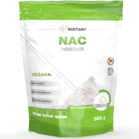 Poudre NAC | 300 g par sachet | 12 mois de stock | Cuillère doseuse | N-acétyl L-cystéine | Végétalien | Testé en laboratoire | Hautement dosé