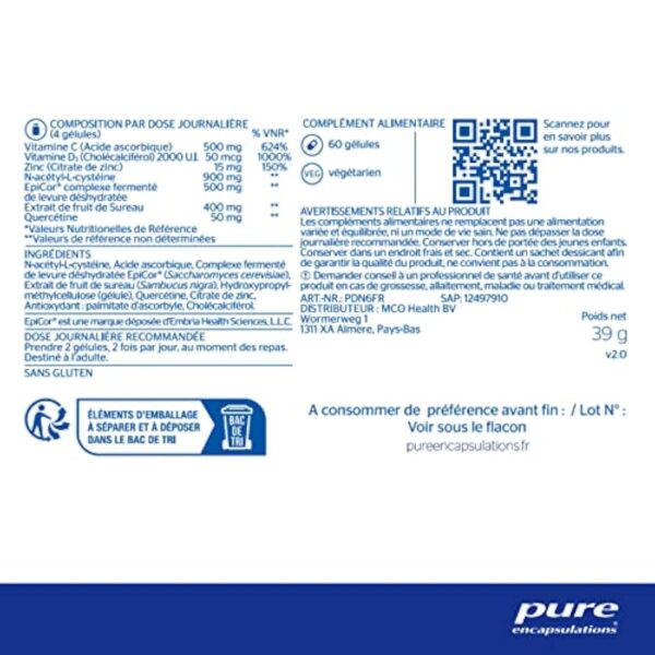 Pure Encapsulations - PureDefense avec NAC - 60 Gélules Véganes – Image 3