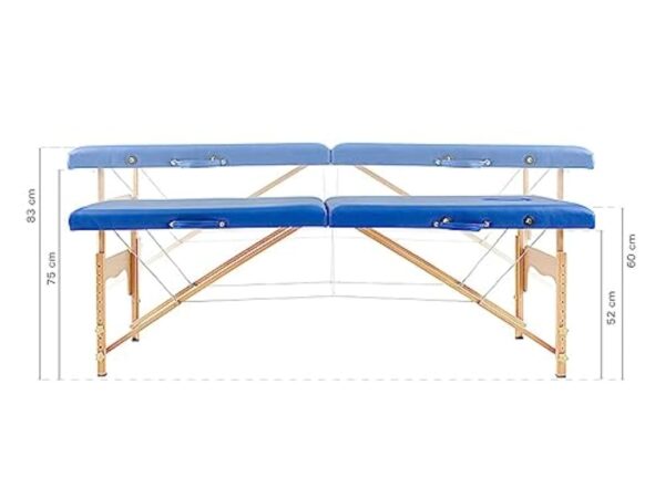 QUIRUMED Table de Massage Pliable en Bois Easy, Couleur Noire, 182 x 60 cm, Similicuir Portable, légère tête Amovible, Trou du Visage, Hauteur réglable jusqu'à 120 kg – Image 3