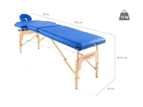 QUIRUMED Table de Massage Pliable en Bois Easy, Couleur Orange, 186 x 66 cm, Table de Massage, Massage physiothérapie, Similicuir tête articulée, Hauteur réglable, 2 Corps – Image 3