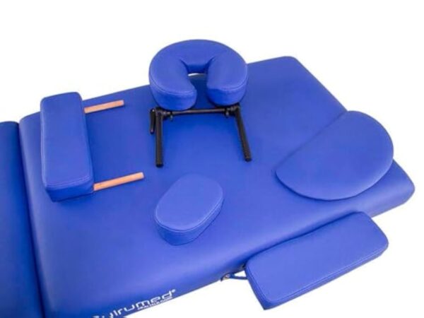 QUIRUMED Table de Massage Pliante Facile en Bois, Couleur Noir, 194 x 70 cm, Table de Massage, Massage Physiothérapie, Similicuir, Tête Articulée, Hauteur Réglable, 2 Corps, Jusqu'à 150 kg – Image 4