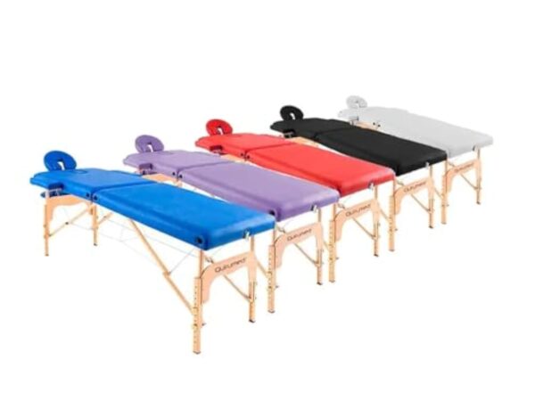 QUIRUMED Table de Massage Pliable en Bois Easy, Couleur Noire, 186 x 66 cm, Table de Massage, Massage physiothérapie, Similicuir tête articulée, Hauteur réglable, 2 Corps – Image 7