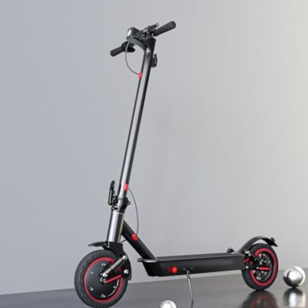 QnQ Trottinette électrique avec double amortisseur, moteur de 350 W, autonomie de 30 à 35 km, vitesse maximale 25 km/h, pneu de 25 cm, 3 réglages de vitesse, contrôle par l’application