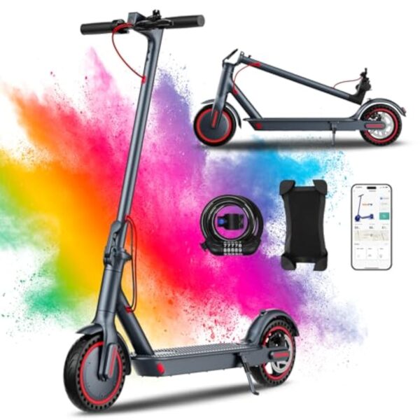QnQ Trottinettes Électriques Adultes, 8,5" Trottinette Pliable, 25KM Autonomie, Pneus Nid d'abeille Increvables, Contrôle Via APP et Affichage LED,Batterie 36V 7.5Ah, Moteur 350W, Porteur de 120KG – Image 3