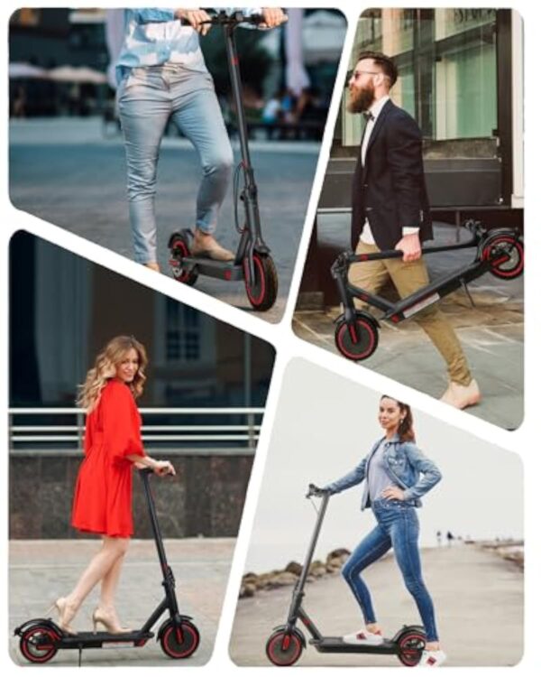 QnQ Trottinette Électriques Adultes, Moteur 250W, 8.5'' Pneu Anti-crevaison, Batterie 7.8AH, 3 Modes Vitesse Trajet Scooter Pliable, Maximum 25km/h, Double Frein, avec APP, Max 120kg – Image 3
