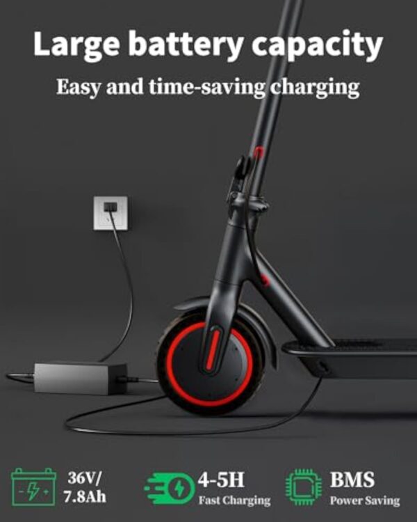 QnQ Trottinette Électriques Adultes, Moteur 250W, 8.5'' Pneu Anti-crevaison, Batterie 7.8AH, 3 Modes Vitesse Trajet Scooter Pliable, Maximum 25km/h, Double Frein, avec APP, Max 120kg – Image 4