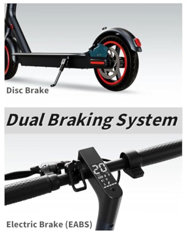 QnQ Trottinette Électriques Adultes, Moteur 250W, 8.5'' Pneu Anti-crevaison, Batterie 7.8AH, 3 Modes Vitesse Trajet Scooter Pliable, Maximum 25km/h, Double Frein, avec APP, Max 120kg – Image 5