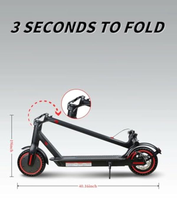 QnQ Trottinette Électriques Adultes, Moteur 250W, 8.5'' Pneu Anti-crevaison, Batterie 7.8AH, 3 Modes Vitesse Trajet Scooter Pliable, Maximum 25km/h, Double Frein, avec APP, Max 120kg – Image 6