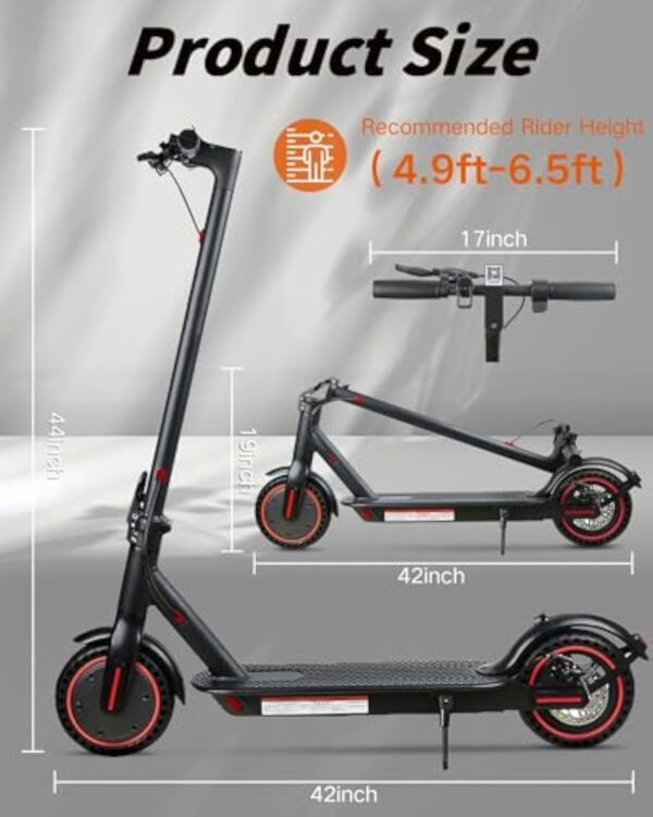QnQ Trottinette Électriques Adultes, Moteur 250W, 8.5'' Pneu Anti-crevaison, Batterie 7.8AH, 3 Modes Vitesse Trajet Scooter Pliable, Maximum 25km/h, Double Frein, avec APP, Max 120kg – Image 8
