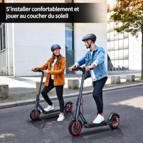 QnQ Trottinettes Électriques Adultes, 8,5" Trottinette Pliable, 25KM Autonomie, Pneus Nid d'abeille Increvables, Contrôle Via APP et Affichage LED,Batterie 36V 7.5Ah, Moteur 350W, Porteur de 120KG – Image 10