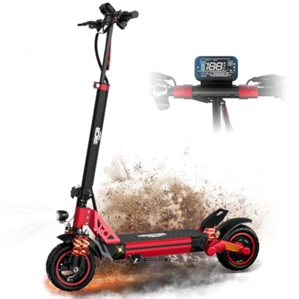 RCB RE24 Trottinette électrique Adulte, Motor 800W, Jusqu'à 25 km/h, 15.6Ah Batterie, Autonomie 60KM, Pneus 10'', Contrôle APP, Pliable Scooter électrique, Double Frein, Double Amortisseur – Image 2