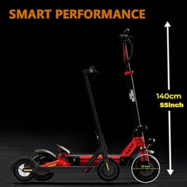 RCB RE24 Trottinette électrique Adulte, Motor 800W, Jusqu'à 25 km/h, 15.6Ah Batterie, Autonomie 60KM, Pneus 10'', Contrôle APP, Pliable Scooter électrique, Double Frein, Double Amortisseur – Image 9