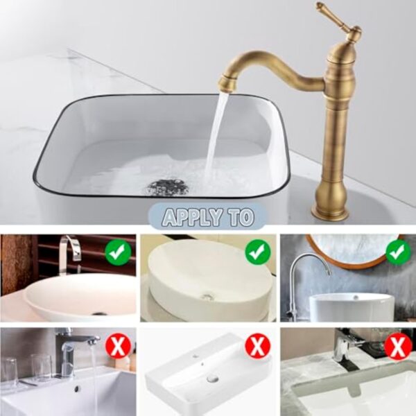 ROWINNAO Robinet Salle de Bain Rétro Laiton Haut, Antique Mitigeur Lavabo Vasque avec bec Hauteur 230 mm, Pivotant à 360°Mitigeur Vasque Salle de Bain, Robinet Lave Main Chaude et Froide, G3/8 – Image 8