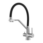 Robinet Flexible Cuisine Osmose Inverse Monotrou Mitigeur Evier Extractible 2 Modes,Brossé