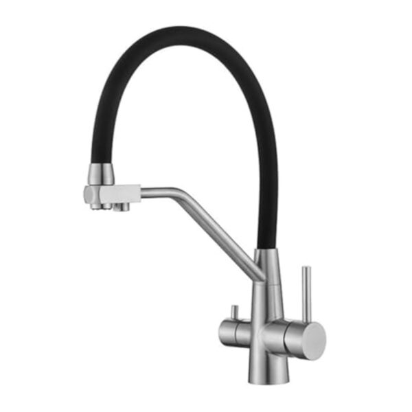 Robinet Flexible Cuisine Osmose Inverse Monotrou Mitigeur Evier Extractible 2 Modes,Brossé – Image 2